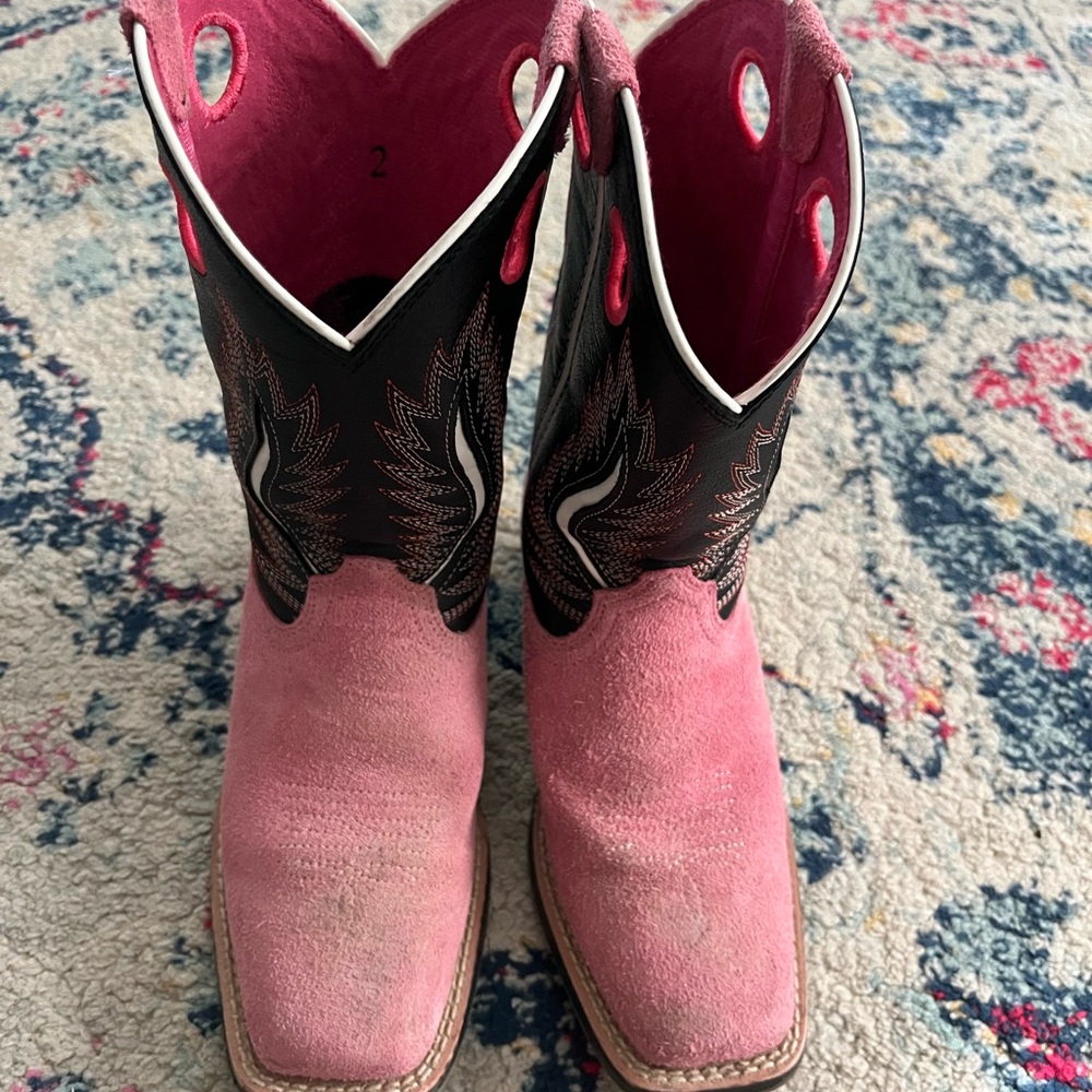 Ariat Kids Pink and Black Western Boots